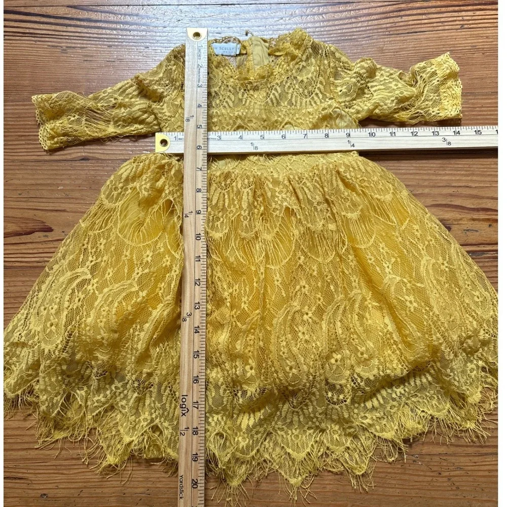 Trish Scully Lace Dress Kids Yellow Excellent‎ Boho Special Occasion SIZE 12M